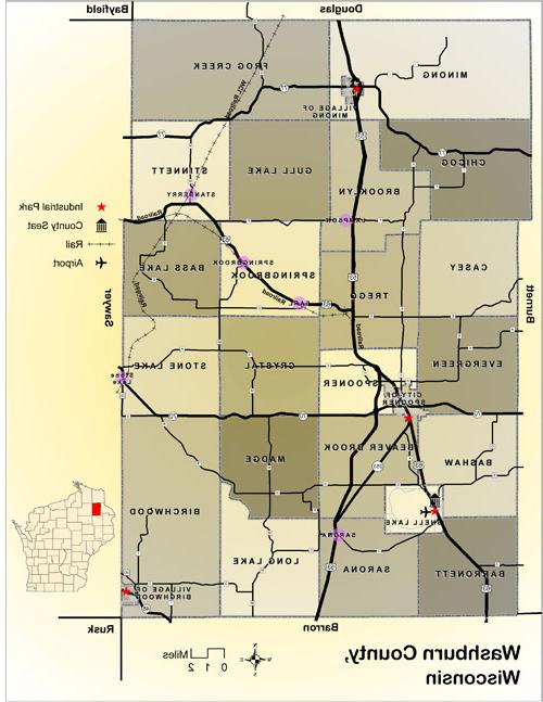 Townships of Washburn County, Wisconsin